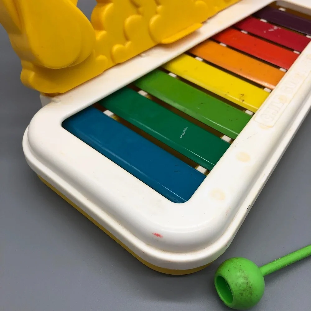Vintage Sesame Street Big Bird XYLOPHONE Musical Instrument Top 1983 80s Plastic